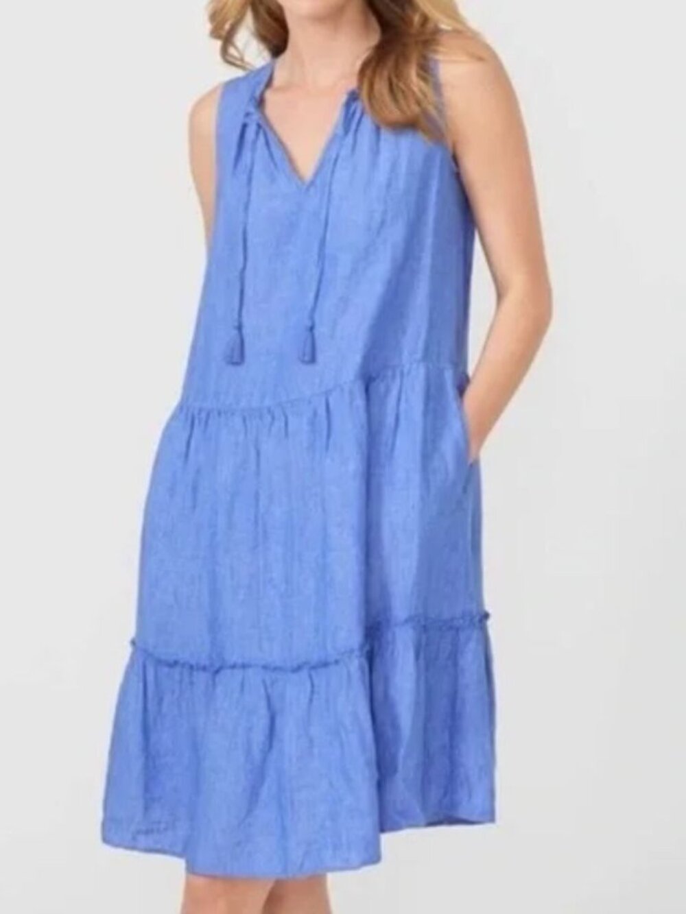 J. MCLAUGHLIN christa tiered linen dress size XS